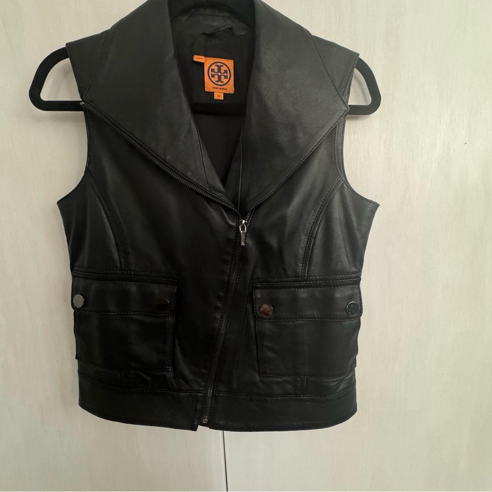 TORY BURCH  Butter Soft Black leather Vest